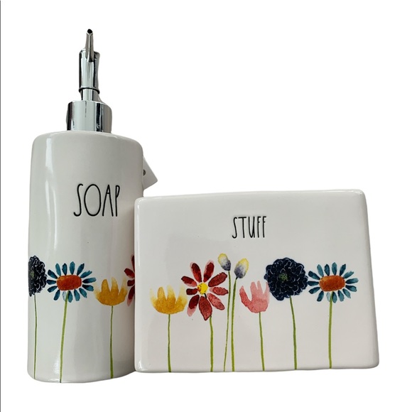 Rae Dunn Other - 🌸🌸🌸Rae Dunn Set of 2 pcs Ceramic bathroom accessories NEW🌸🌸🌸